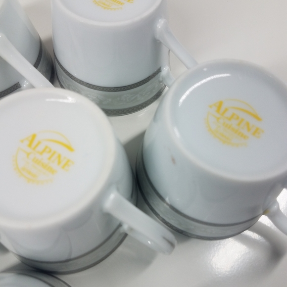 Alpine Cuisine Fine Porcelain 10pc Teacup and Saucer Set - Picture 11 of 12